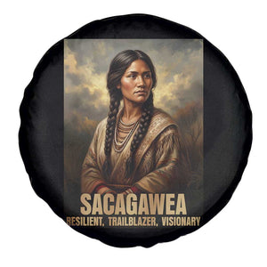 Sacagawea Native American Woman Spare Tire Cover Resilient Trailblazer Visionary