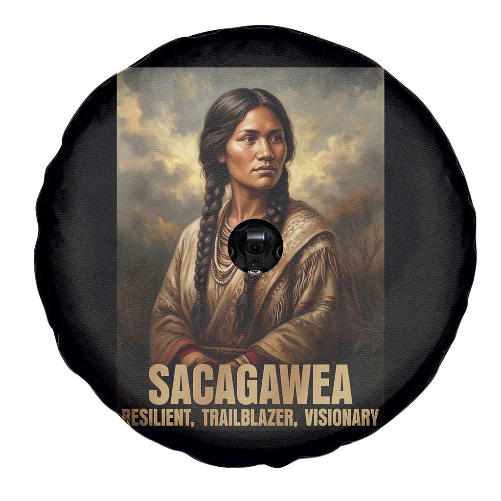 Sacagawea Native American Woman Spare Tire Cover Resilient Trailblazer Visionary