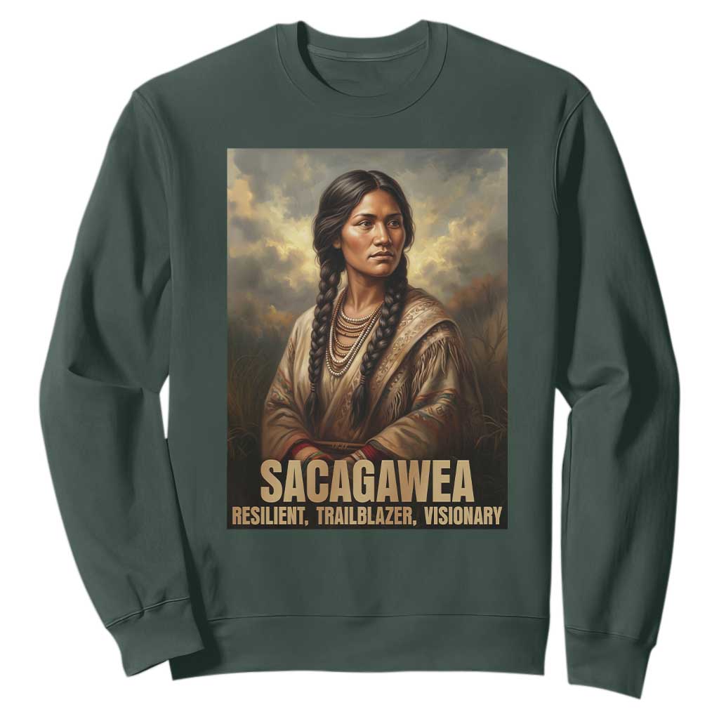 Sacagawea Native American Woman Sweatshirt Resilient Trailblazer Visionary