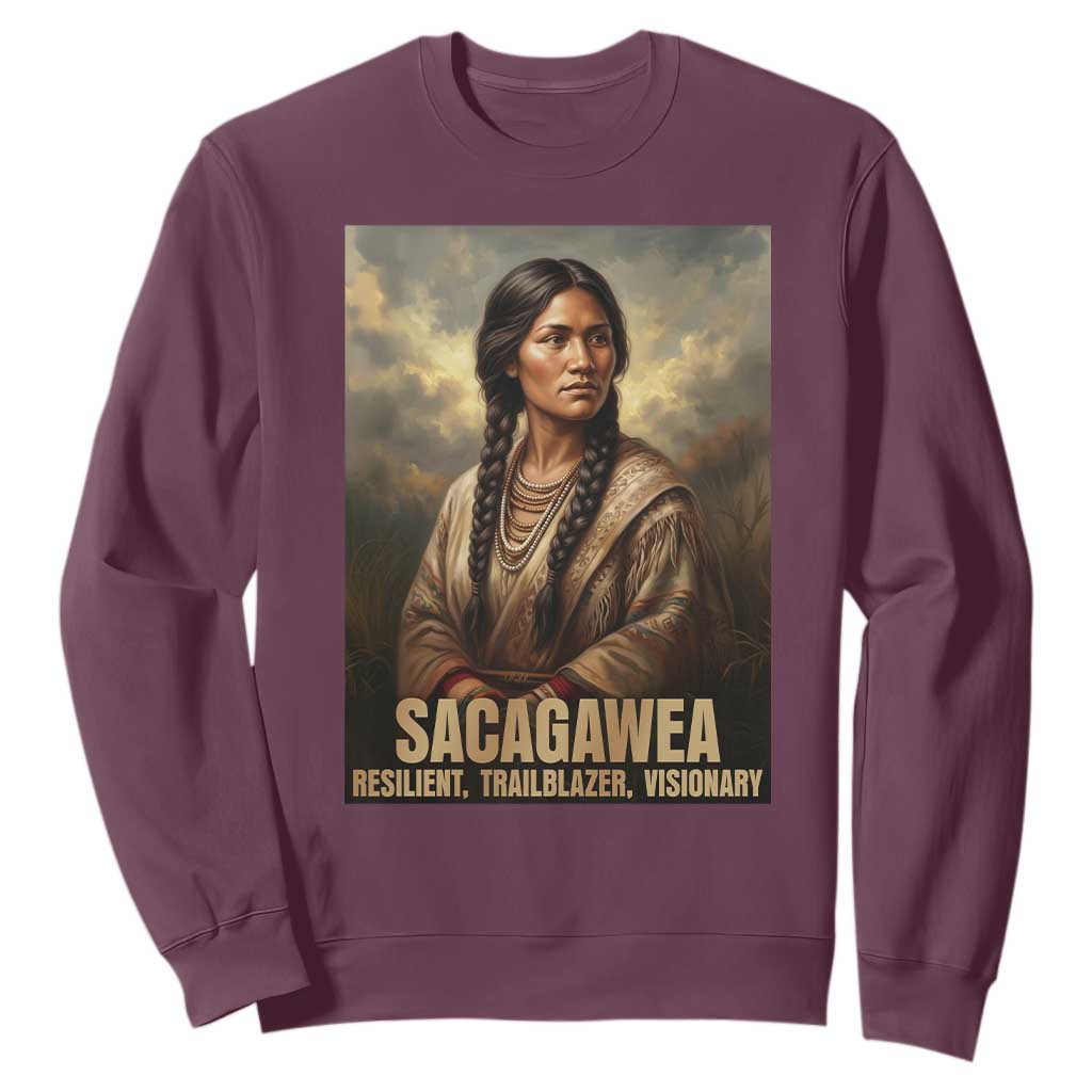 Sacagawea Native American Woman Sweatshirt Resilient Trailblazer Visionary