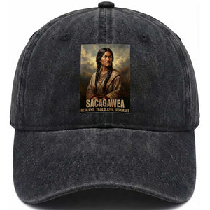Sacagawea Native American Woman Washed Cotton Baseball Cap Resilient Trailblazer Visionary TS12 Print Your Wear