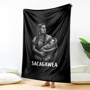 Sacagawea Throw Blanket Native American Womens History Month Graphic