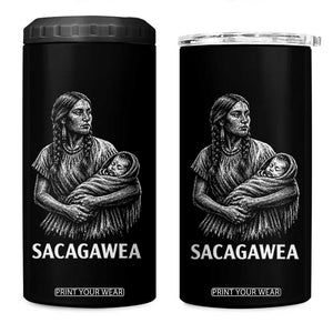 Sacagawea 4 in 1 Can Cooler Tumbler Native American Womens History Month Graphic