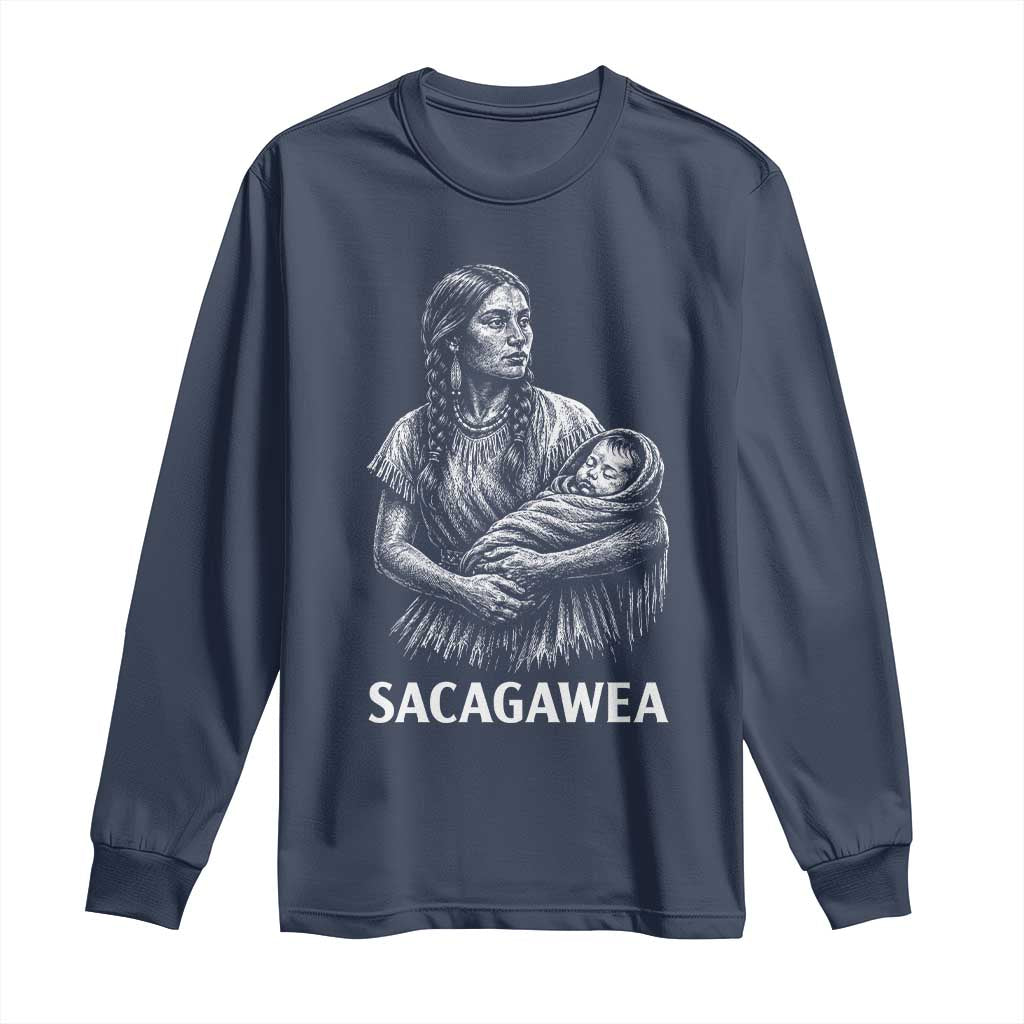 Sacagawea Long Sleeve Shirt Native American Womens History Month Graphic