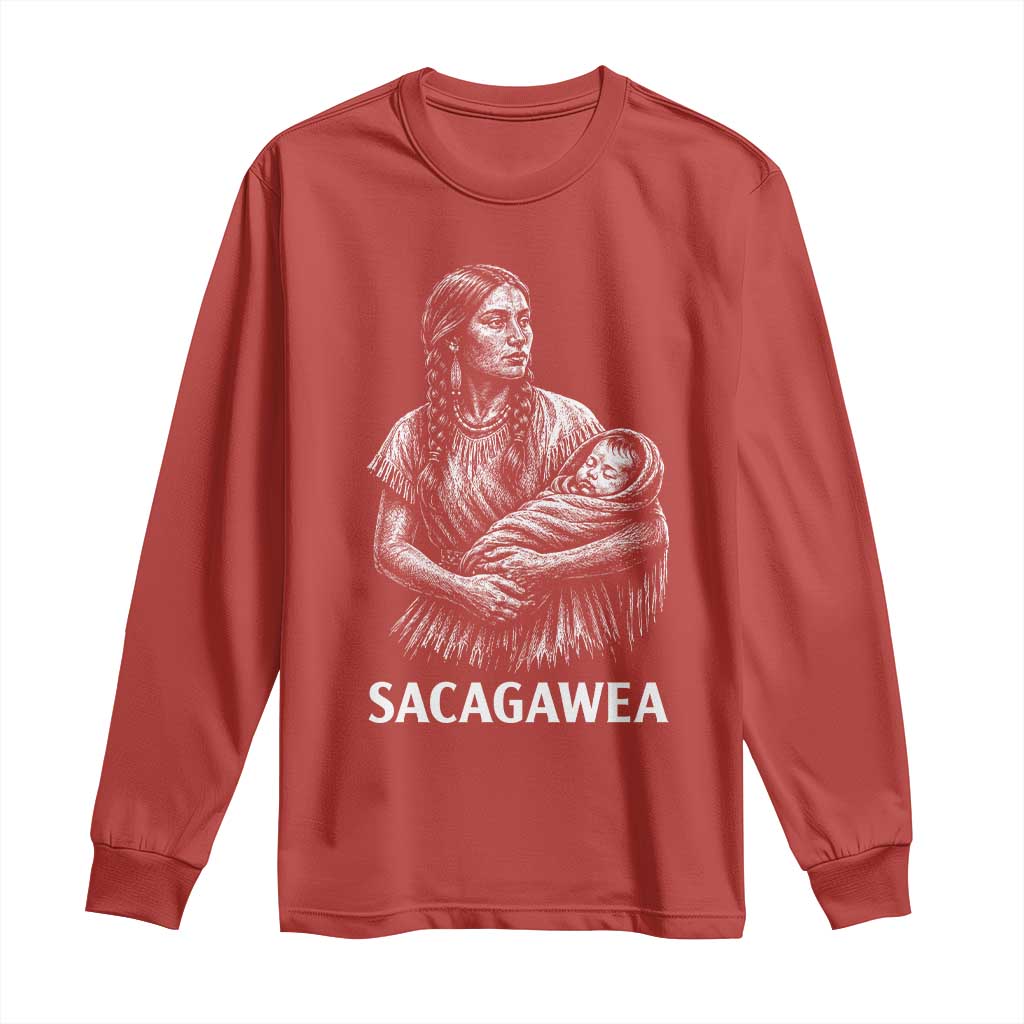 Sacagawea Long Sleeve Shirt Native American Womens History Month Graphic