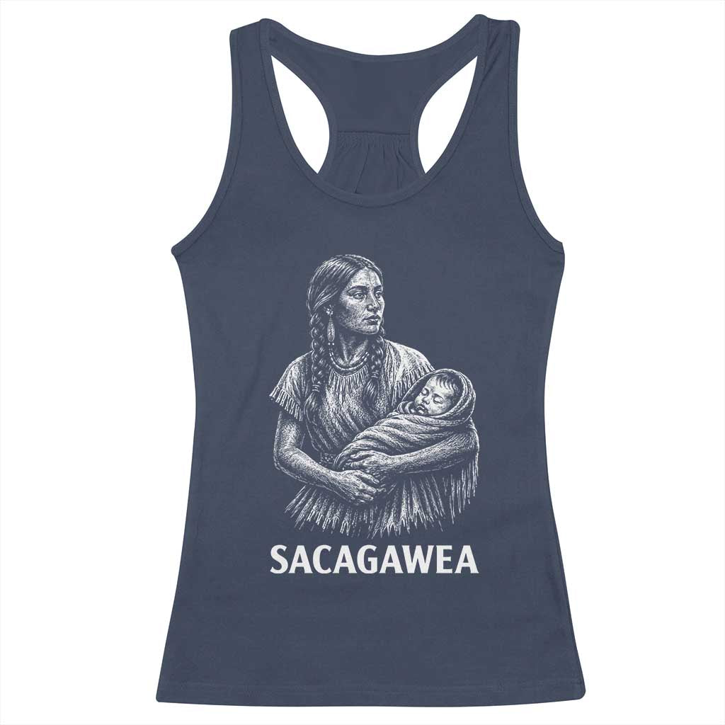 Sacagawea Racerback Tank Top Native American Womens History Month Graphic