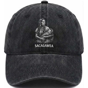 Sacagawea Washed Cotton Baseball Cap Native American Womens History Month Graphic TS12 Print Your Wear