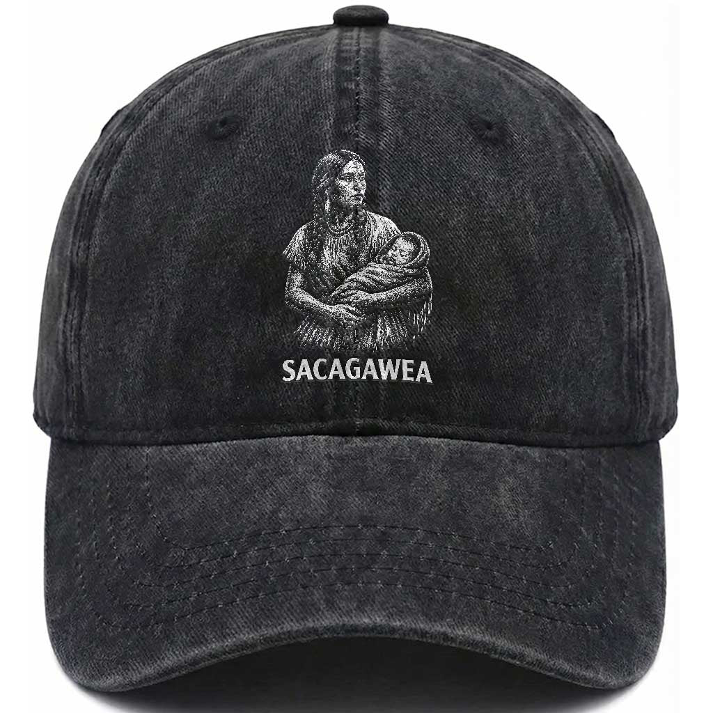 Sacagawea Washed Cotton Baseball Cap Native American Womens History Month Graphic TS12 Print Your Wear