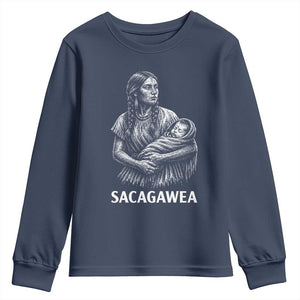 Sacagawea Youth Sweatshirt Native American Womens History Month Graphic