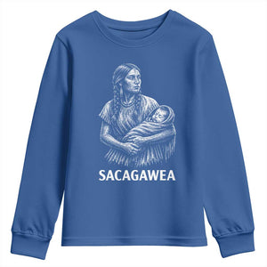 Sacagawea Youth Sweatshirt Native American Womens History Month Graphic