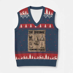 The Original Founding Fathers V-Neck Knit Sweater Vest Native American Indigenous Leaders Graphic