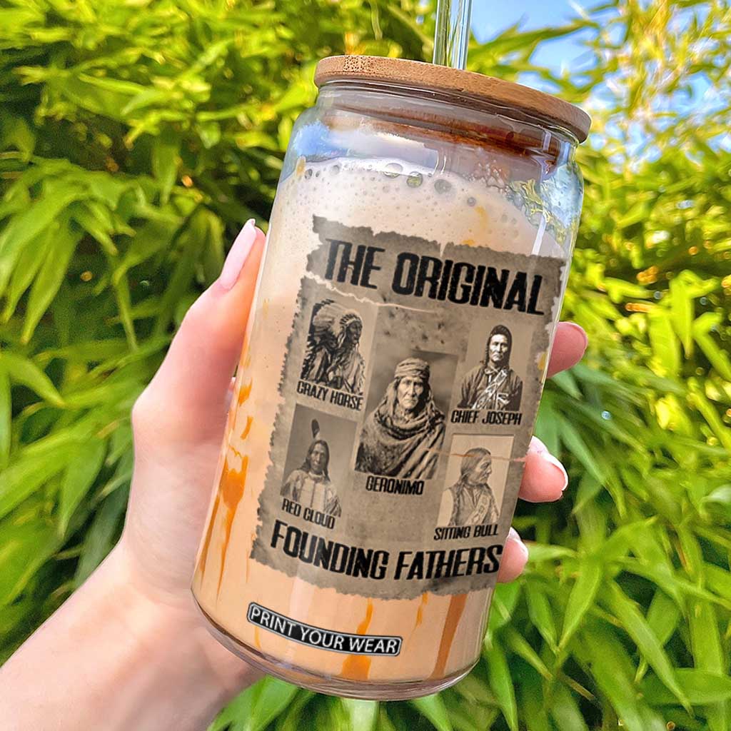The Original Founding Fathers Glass Can Native American Indigenous Leaders Graphic TS12 Black Print Your Wear