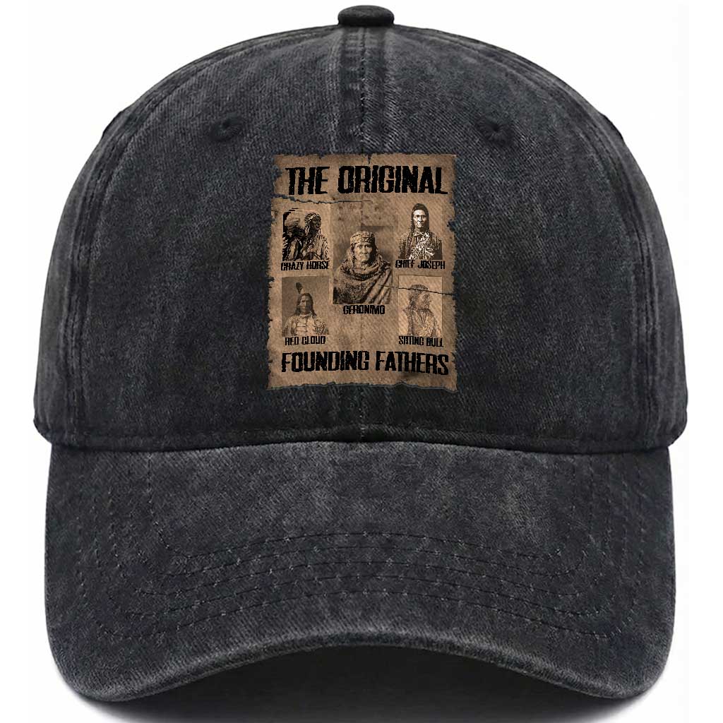 The Original Founding Fathers Washed Cotton Baseball Cap Native American Indigenous Leaders Graphic TS12 Print Your Wear