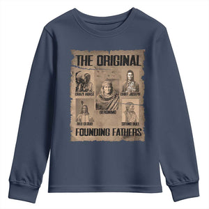 The Original Founding Fathers Youth Sweatshirt Native American Indigenous Leaders Graphic TS12 Navy Print Your Wear