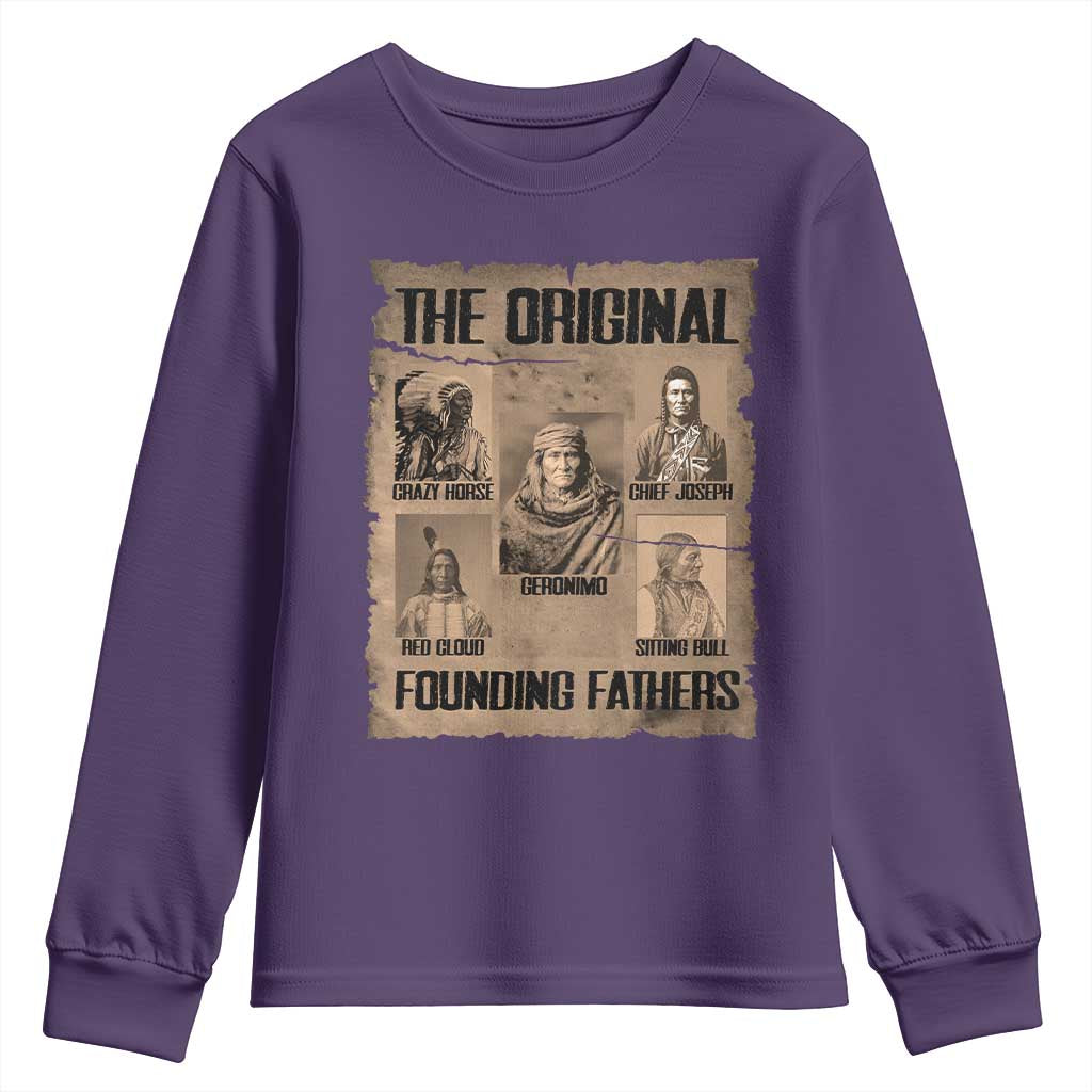 The Original Founding Fathers Youth Sweatshirt Native American Indigenous Leaders Graphic TS12 Purple Print Your Wear