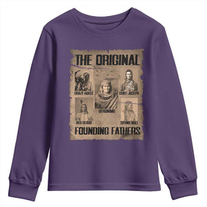 The Original Founding Fathers Youth Sweatshirt Native American Indigenous Leaders Graphic TS12 Purple Print Your Wear