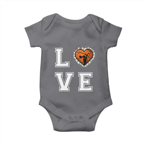 Love Basketball Baby Onesie Cracked Ball Graphic For Sport Lover TS12 Charcoal Print Your Wear
