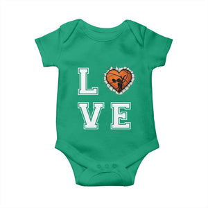 Love Basketball Baby Onesie Cracked Ball Graphic For Sport Lover TS12 Irish Green Print Your Wear