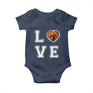 Love Basketball Baby Onesie Cracked Ball Graphic For Sport Lover TS12 Navy Print Your Wear
