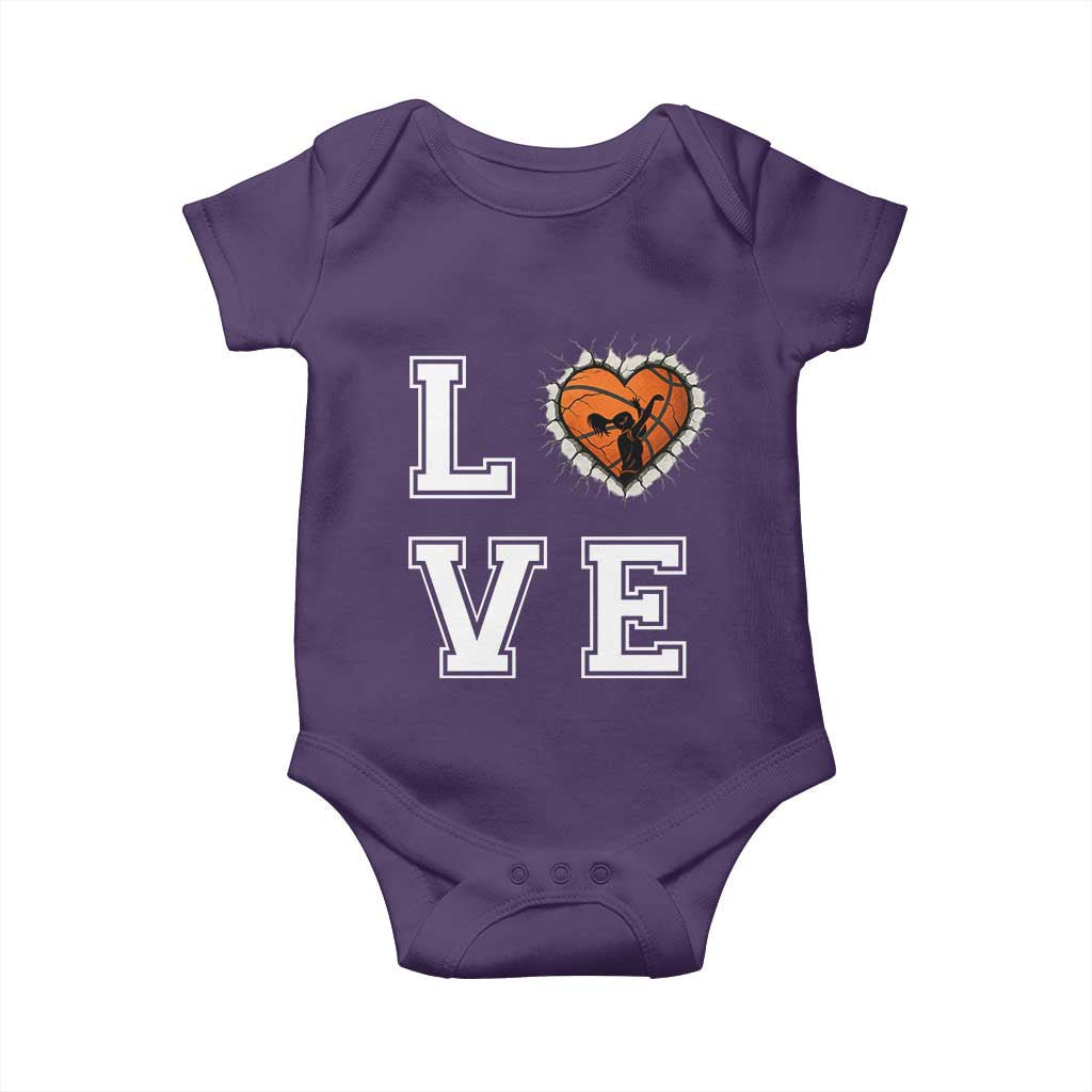 Love Basketball Baby Onesie Cracked Ball Graphic For Sport Lover TS12 Purple Print Your Wear