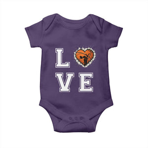Love Basketball Baby Onesie Cracked Ball Graphic For Sport Lover TS12 Purple Print Your Wear