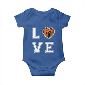 Love Basketball Baby Onesie Cracked Ball Graphic For Sport Lover TS12 Royal Blue Print Your Wear