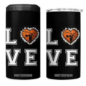 Love Basketball 4 in 1 Can Cooler Tumbler Cracked Ball Graphic For Sport Lover TS12 One Size: 16 oz Black Print Your Wear
