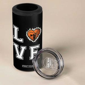 Love Basketball 4 in 1 Can Cooler Tumbler Cracked Ball Graphic For Sport Lover TS12 Print Your Wear