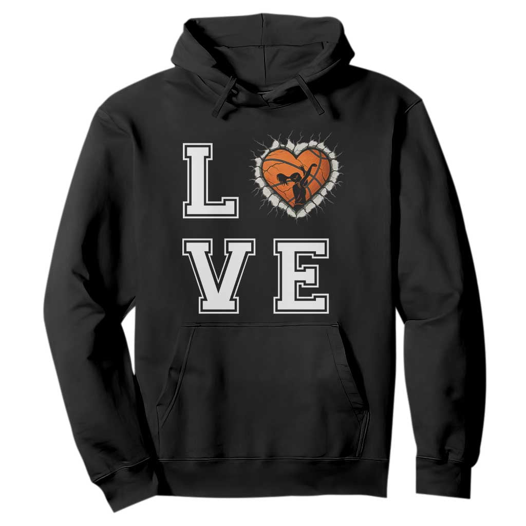 Love Basketball Hoodie Cracked Ball Graphic For Sport Lover TS12 Black Print Your Wear