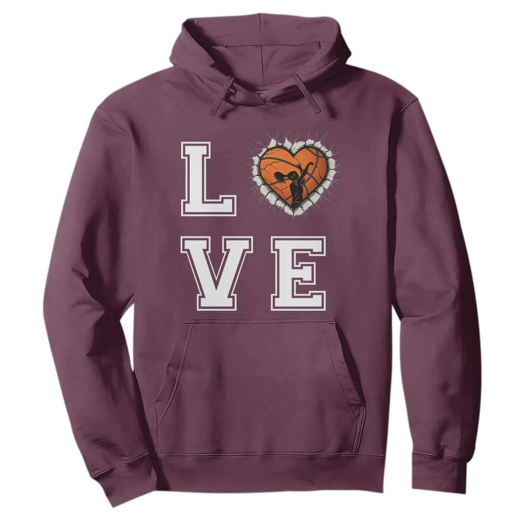 Love Basketball Hoodie Cracked Ball Graphic For Sport Lover TS12 Maroon Print Your Wear