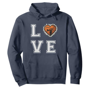 Love Basketball Hoodie Cracked Ball Graphic For Sport Lover TS12 Navy Print Your Wear