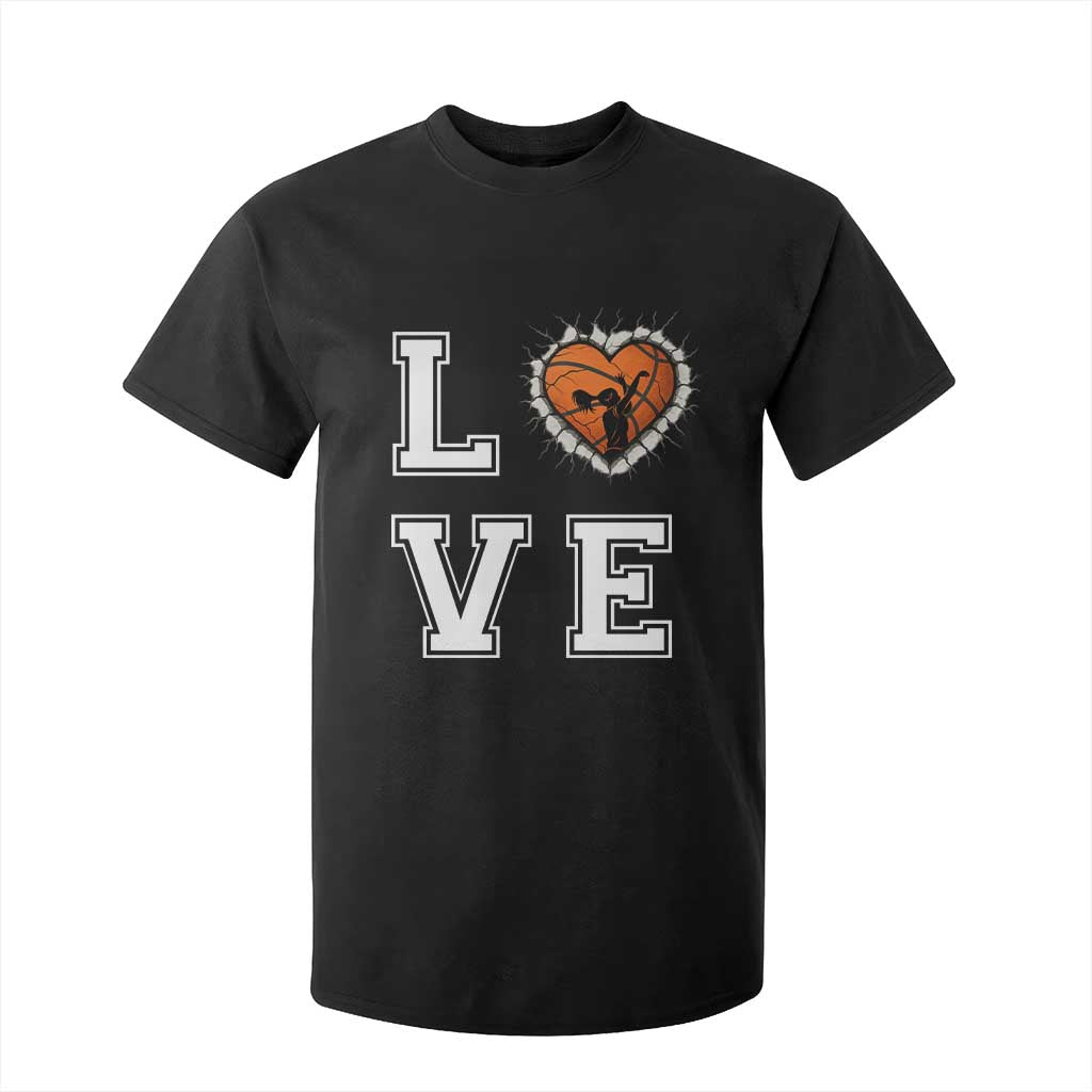 Love Basketball T Shirt For Kid Cracked Ball Graphic For Sport Lover TS12 Black Print Your Wear