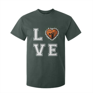 Love Basketball T Shirt For Kid Cracked Ball Graphic For Sport Lover TS12 Dark Forest Green Print Your Wear
