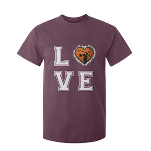 Love Basketball T Shirt For Kid Cracked Ball Graphic For Sport Lover TS12 Maroon Print Your Wear