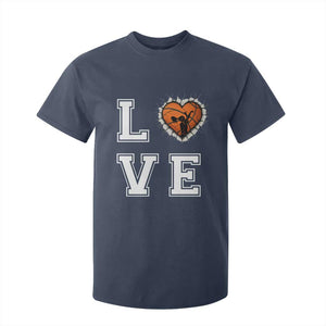 Love Basketball T Shirt For Kid Cracked Ball Graphic For Sport Lover TS12 Navy Print Your Wear