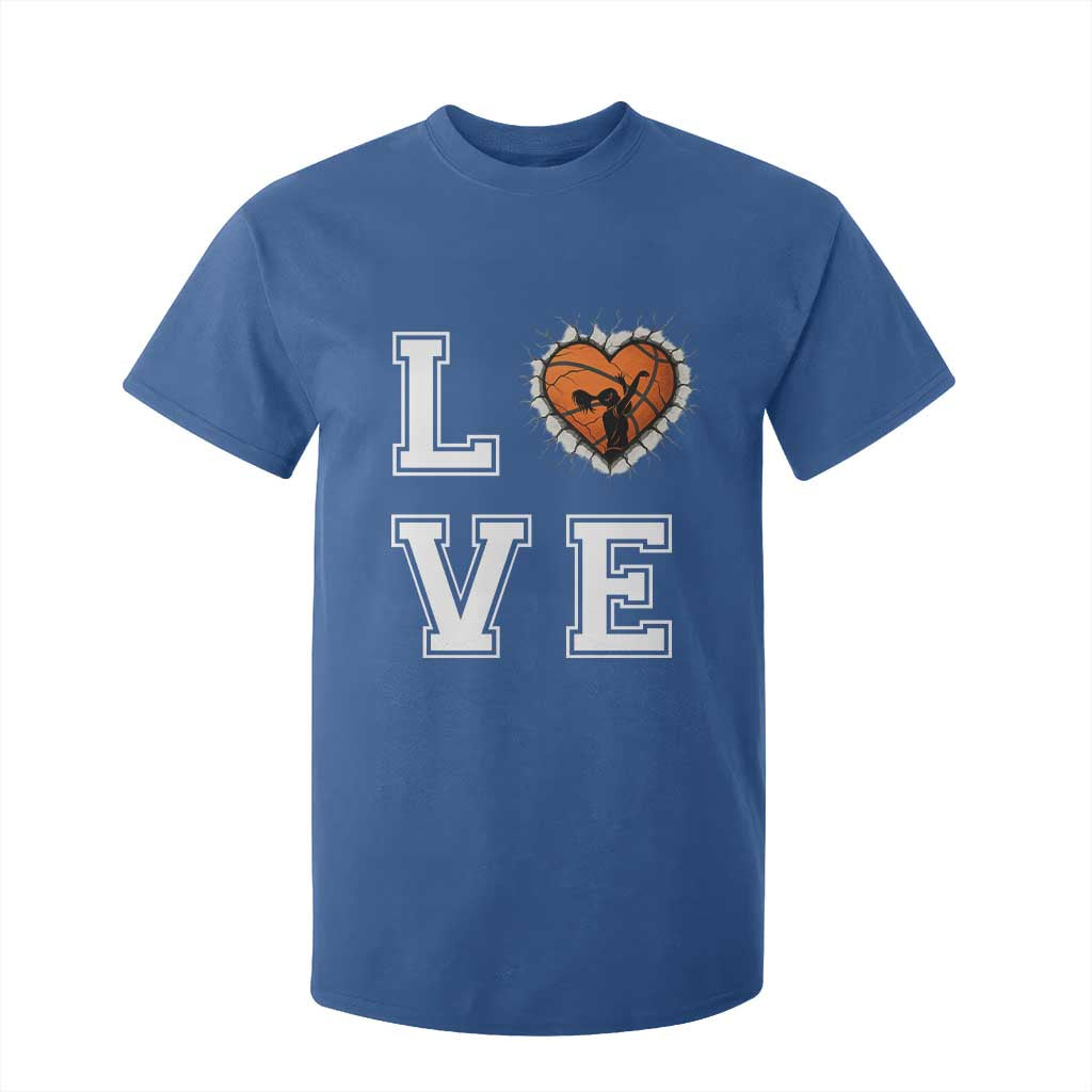 Love Basketball T Shirt For Kid Cracked Ball Graphic For Sport Lover TS12 Royal Blue Print Your Wear