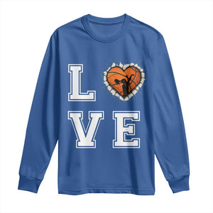 Love Basketball Long Sleeve Shirt Cracked Ball Graphic For Sport Lover TS12 Royal Blue Print Your Wear