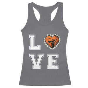 Love Basketball Racerback Tank Top Cracked Ball Graphic For Sport Lover TS12 Charcoal Print Your Wear