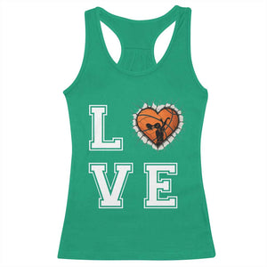 Love Basketball Racerback Tank Top Cracked Ball Graphic For Sport Lover TS12 Irish Green Print Your Wear