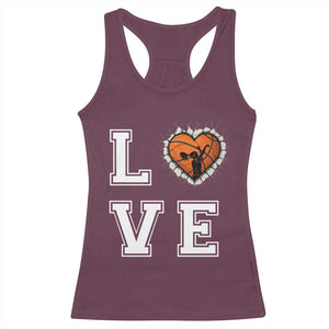 Love Basketball Racerback Tank Top Cracked Ball Graphic For Sport Lover TS12 Maroon Print Your Wear