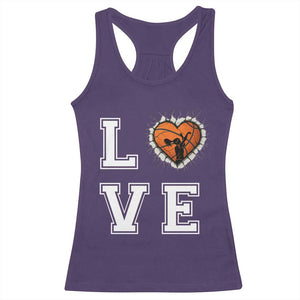 Love Basketball Racerback Tank Top Cracked Ball Graphic For Sport Lover TS12 Purple Print Your Wear