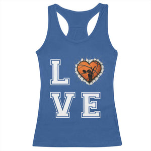 Love Basketball Racerback Tank Top Cracked Ball Graphic For Sport Lover TS12 Royal Blue Print Your Wear