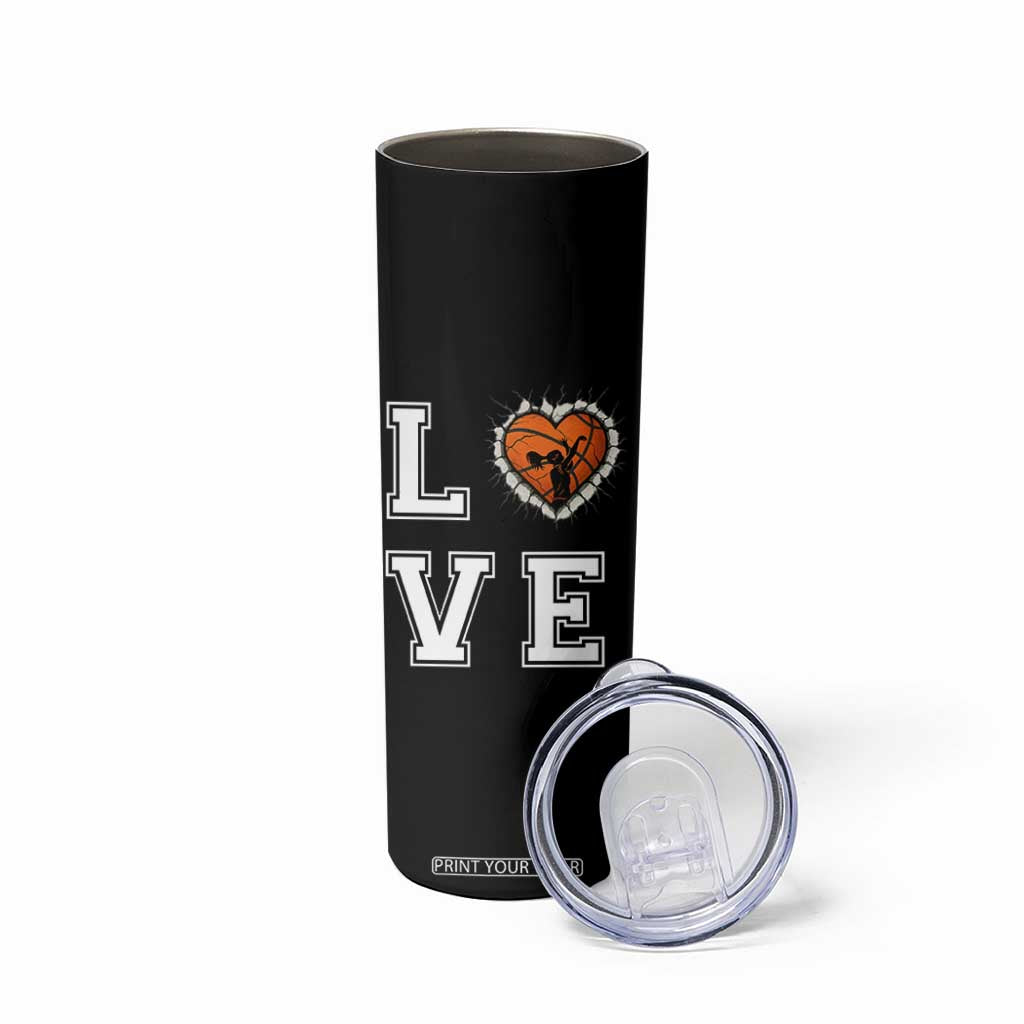 Love Basketball Skinny Tumbler Cracked Ball Graphic For Sport Lover TS12 Print Your Wear