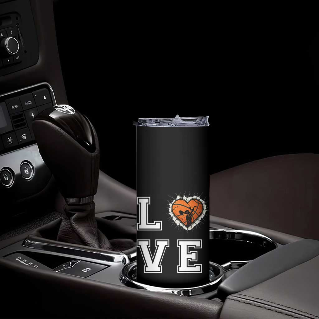 Love Basketball Skinny Tumbler Cracked Ball Graphic For Sport Lover TS12 Print Your Wear