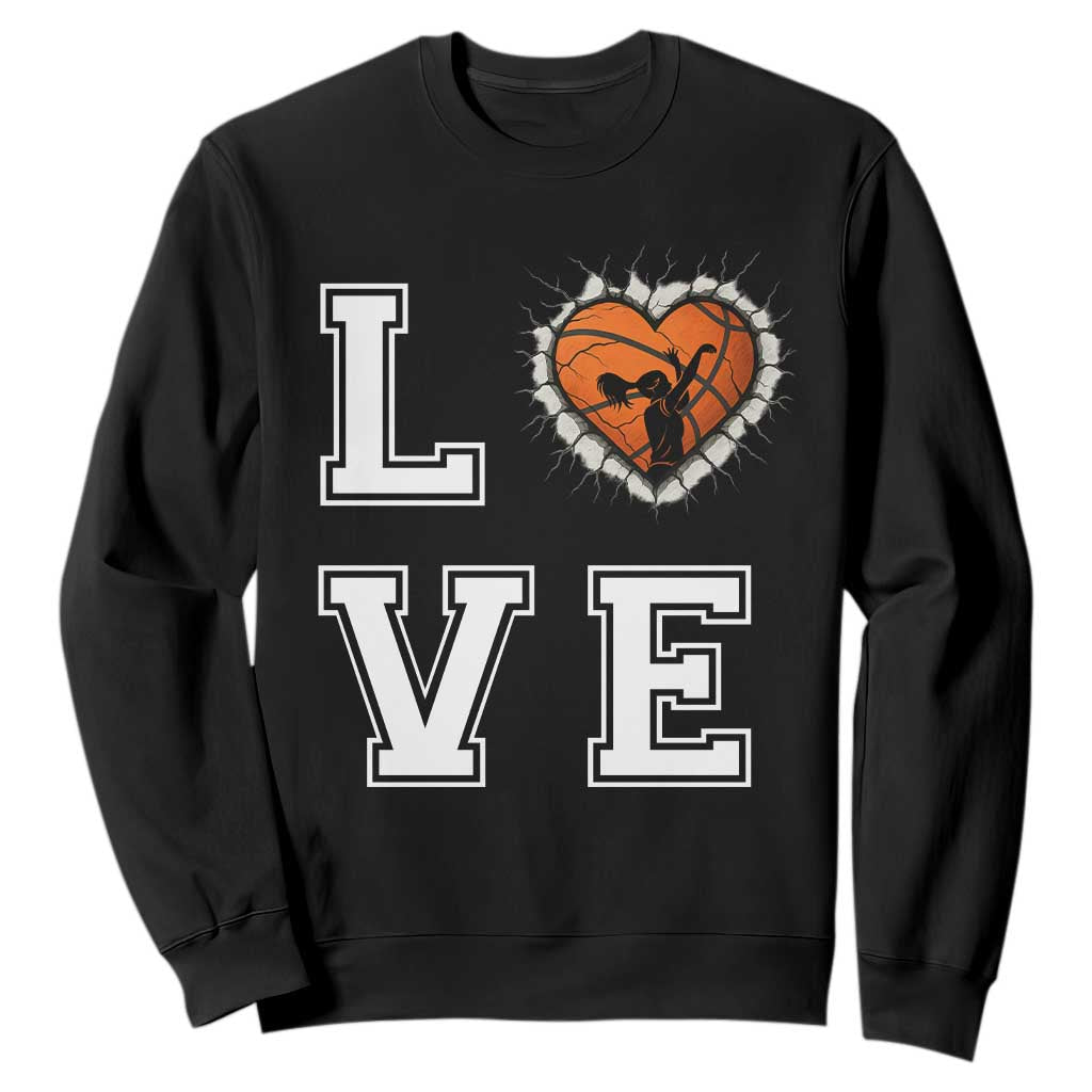 Love Basketball Sweatshirt Cracked Ball Graphic For Sport Lover TS12 Black Print Your Wear
