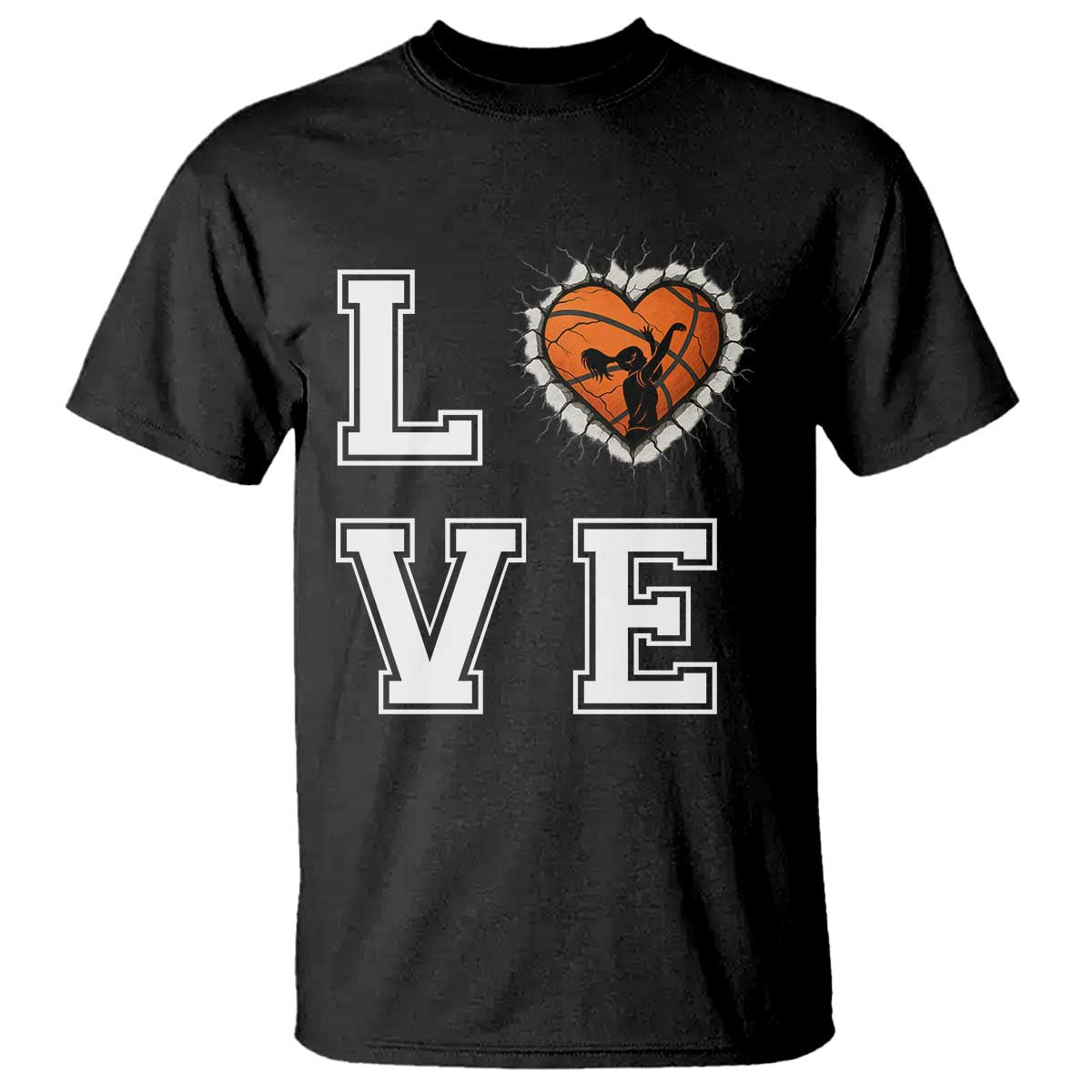 Love Basketball T Shirt Cracked Ball Graphic For Sport Lover TS12 Black Print Your Wear