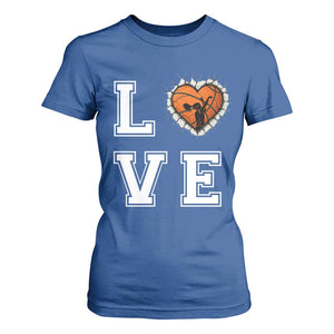 Love Basketball T Shirt For Women Cracked Ball Graphic For Sport Lover TS12 Royal Blue Print Your Wear