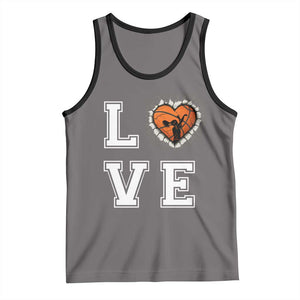 Love Basketball Tank Top Cracked Ball Graphic For Sport Lover TS12 Deep Heather Black Print Your Wear