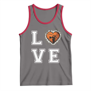 Love Basketball Tank Top Cracked Ball Graphic For Sport Lover TS12 Deep Heather Red Print Your Wear