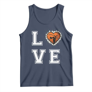 Love Basketball Tank Top Cracked Ball Graphic For Sport Lover TS12 Navy Print Your Wear